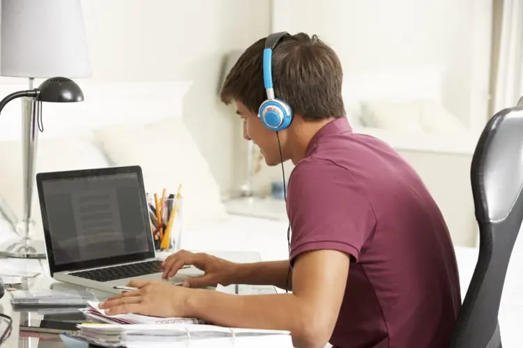 Abdullah at his computer