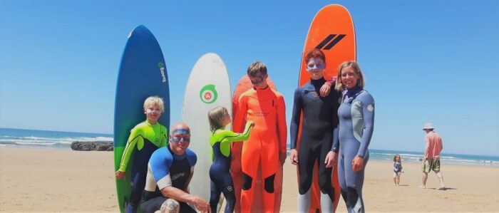 Home education socialisation whilset surfing with friedns the binedells have met on their travels