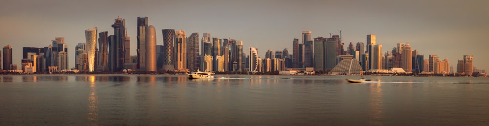 The skyline seen by those homeschooling in Qatar