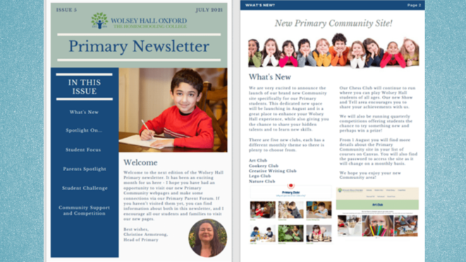 July 2021 Primary newsletter