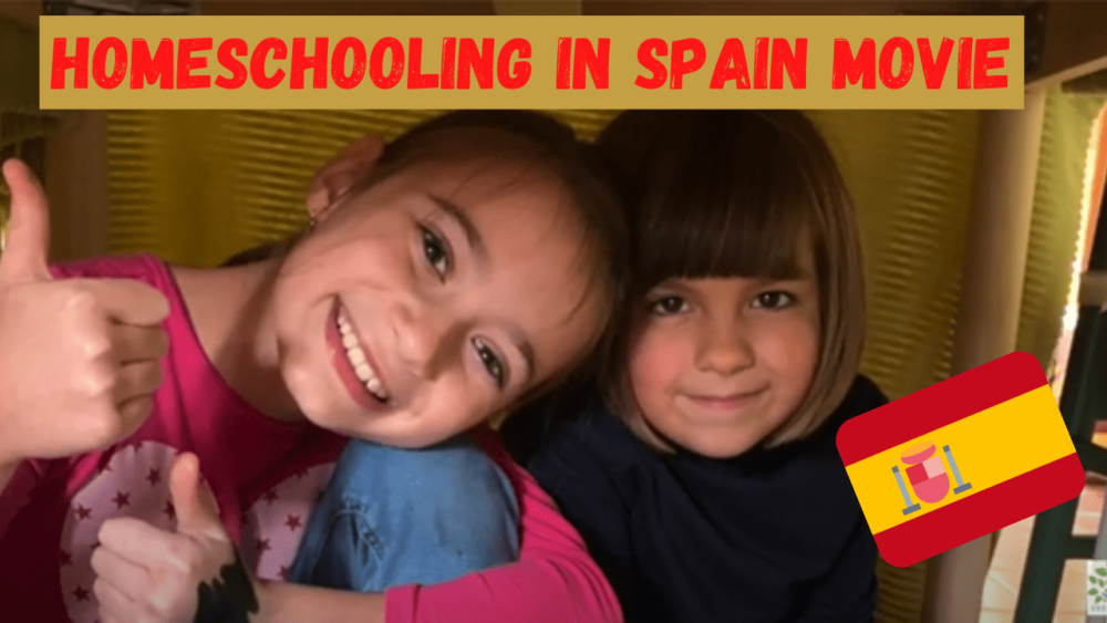 Noa and Eva who are homeschooling in Spain